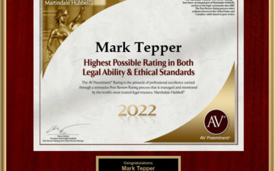 2022 AV Preeminent Award goes to Attorney Mark Tepper